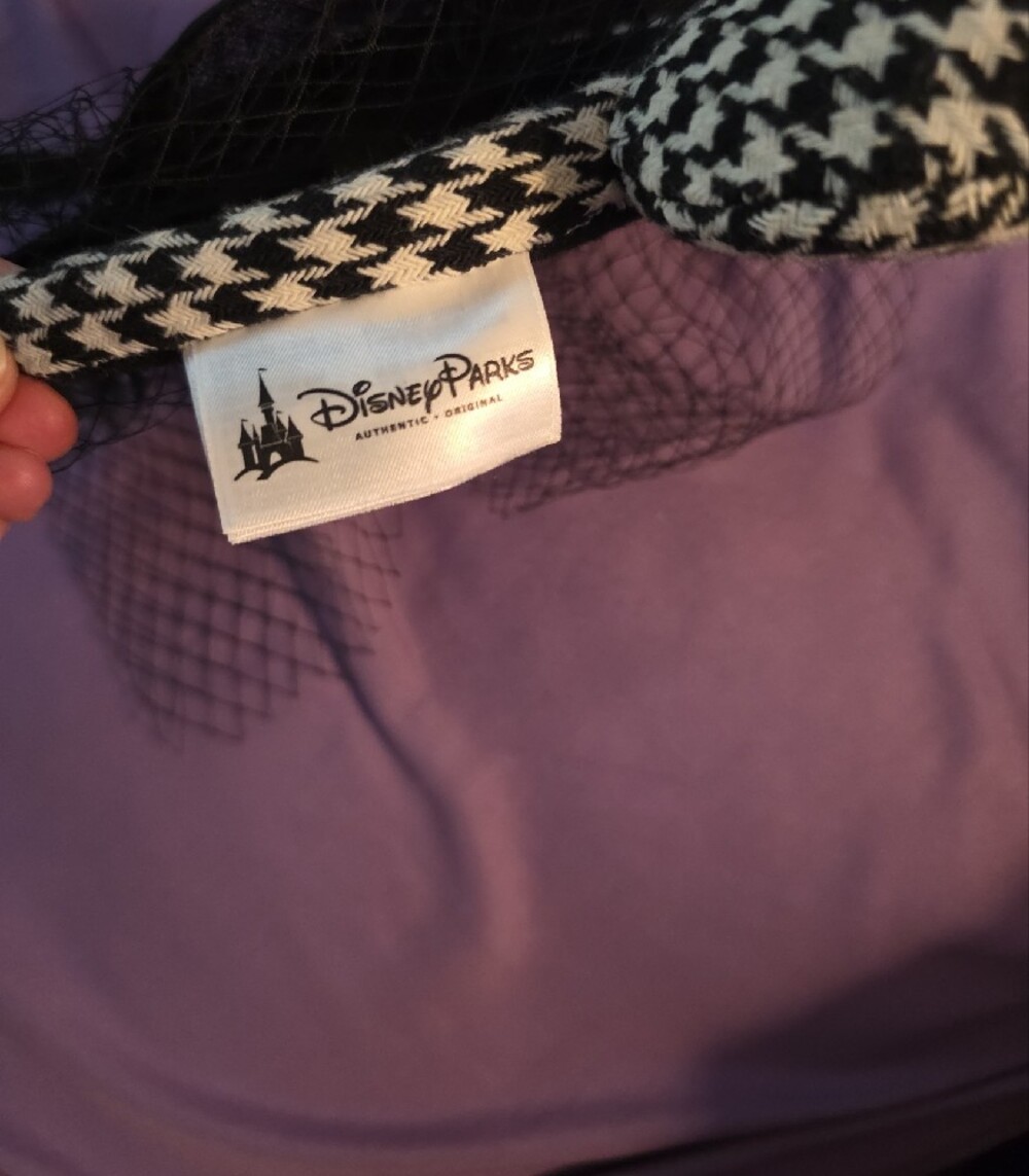 Disney Ears Black & White Houndstooth Veiled Headband Fascinator - Picture 5 of 6